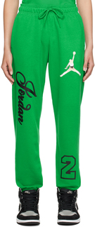 Зеленые брюки для отдыха с графическим рисунком Lucky Nike Jordan
