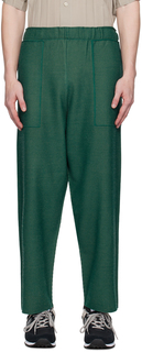 Зеленые брюки с инкрустацией HOMME PLISSe ISSEY MIYAKE