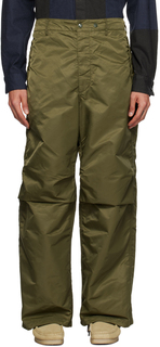 Зеленые брюки со складками Engineered Garments