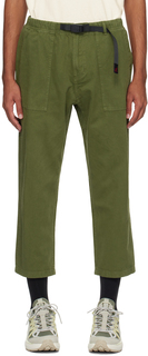 Зеленые зауженные брюки глубокие Gramicci