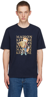 Темно-синяя футболка Champion Fox Maison Kitsune