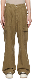 Зеленые брюки-карго с четырьмя карманами, светлые Rick Owens DRKSHDW