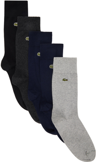 Набор из пяти разноцветных носков Lacoste