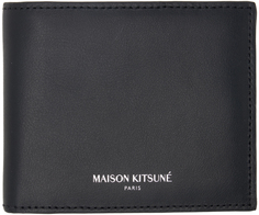 Черный кошелек двойного сложения Maison Kitsune