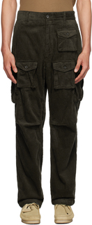 Зеленые брюки-карго с сильфонными карманами Engineered Garments