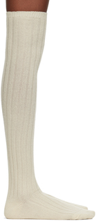 Носки до колена Off-White из кашемира низкого калибра AURALEE
