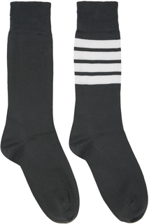 Серые носки с 4 полосками Thom Browne