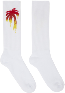 Белые носки Palm Angels с градиентом