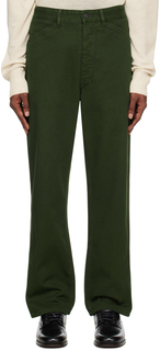 Зеленые джинсы с закругленными краями LEMAIRE