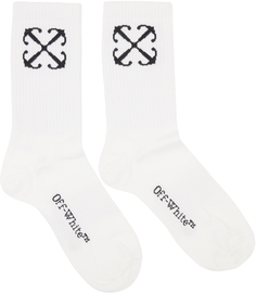 Off-White Белые жаккардовые носки
