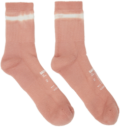 Розовые носки Satisfy с принтом тай-дай