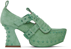 Зеленые драгоценные туфли на каблуках KNWLS