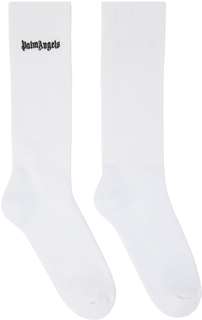 Белые носки с вышитым логотипом Palm Angels
