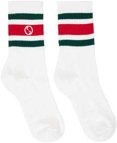 Белые круглые переплетенные носки G Gucci Gucci