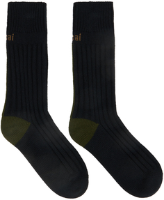 Черные носки со спинкой sacai