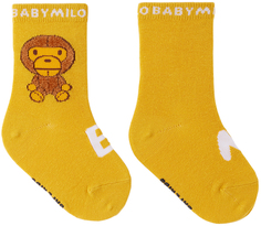 Желтые детские носки BAPE Kids Milo