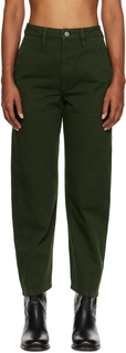 Зеленые перекрученные джинсы LEMAIRE