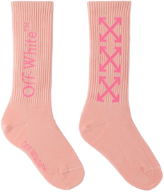 Off-White Детские розовые носки со стрелками
