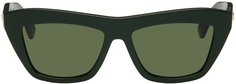 Зеленые солнцезащитные очки «кошачий глаз» Bottega Veneta