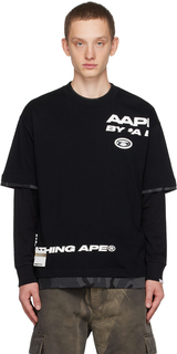 Черная футболка с аппликацией AAPE by A Bathing Ape