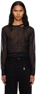 Черная асимметричная футболка с длинным рукавом LGN Louis Gabriel Nouchi
