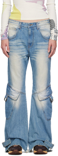 Синие джинсы с завязками OPEN YY