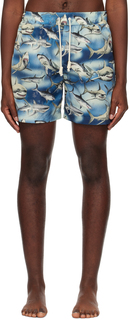 Синие шорты для плавания Palm Angels Sharks