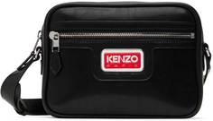 Черная большая сумка с логотипом Paris Kenzo