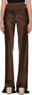 Коричневые брюки с диагональной посадкой Rick Owens
