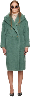 Зеленое пальто с плюшевым мишкой Sage Max Mara