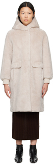 Кремово-белое пальто с капюшоном Yves Salomon - Meteo