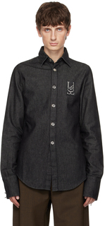 Черная джинсовая рубашка на пуговицах Ludovic de Saint Sernin
