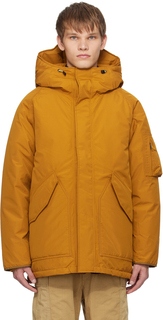 Оранжевое пуховое пальто с капюшоном Nanamica
