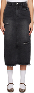 Черная джинсовая юбка-миди Guggenheim Kijun