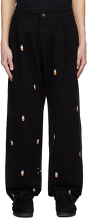 Черные брюки с вышивкой Pop Trading Company Miffy