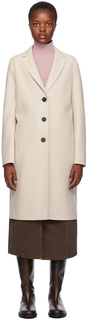 Кремово-белое пальто на пуговицах Harris Wharf London