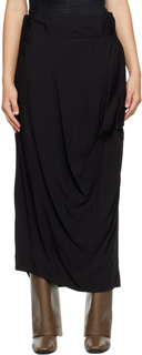 Черная длинная юбка с балдахином ISSEY MIYAKE