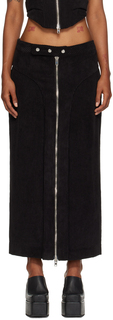 Черная длинная юбка со вставками Eckhaus Latta