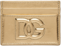 Золотая визитница с логотипом DG Dolce &amp; Gabbana