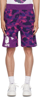 BAPE Фиолетовые шорты с камуфляжным принтом