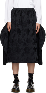 Черная жаккардовая юбка-миди Comme des Garçons