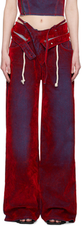 Красные джинсы с двойной складкой Ottolinger