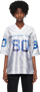 Alexander Wang Бело-синяя футбольная футболка 88