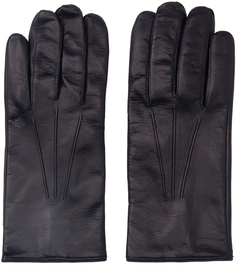 Темно-синие перчатки Paul Smith с фирменными полосками