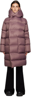 Пурпурное пуховое пальто с капюшоном Rick Owens
