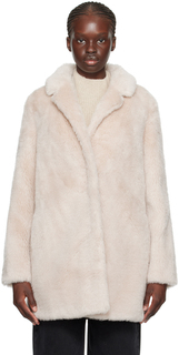 Розовое пальто с зубчатыми лацканами Yves Salomon - Meteo