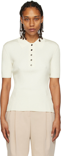 Белая футболка-поло с пятью пуговицами BOSS Off-White