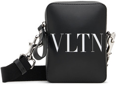 Черная кожаная сумка почтальона Valentino Garavani