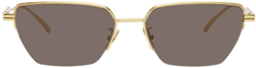 Золотые квадратные солнцезащитные очки Bottega Veneta
