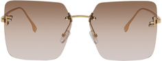 Золотые солнцезащитные очки First Fendi